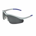 Mcr Safety Glasses, T1 Steel Frame, Gray UV-AF Lens, 12PK T1142AF